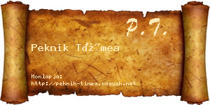 Peknik Tímea névjegykártya