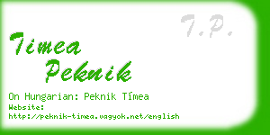 timea peknik business card