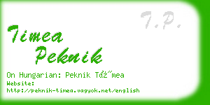 timea peknik business card